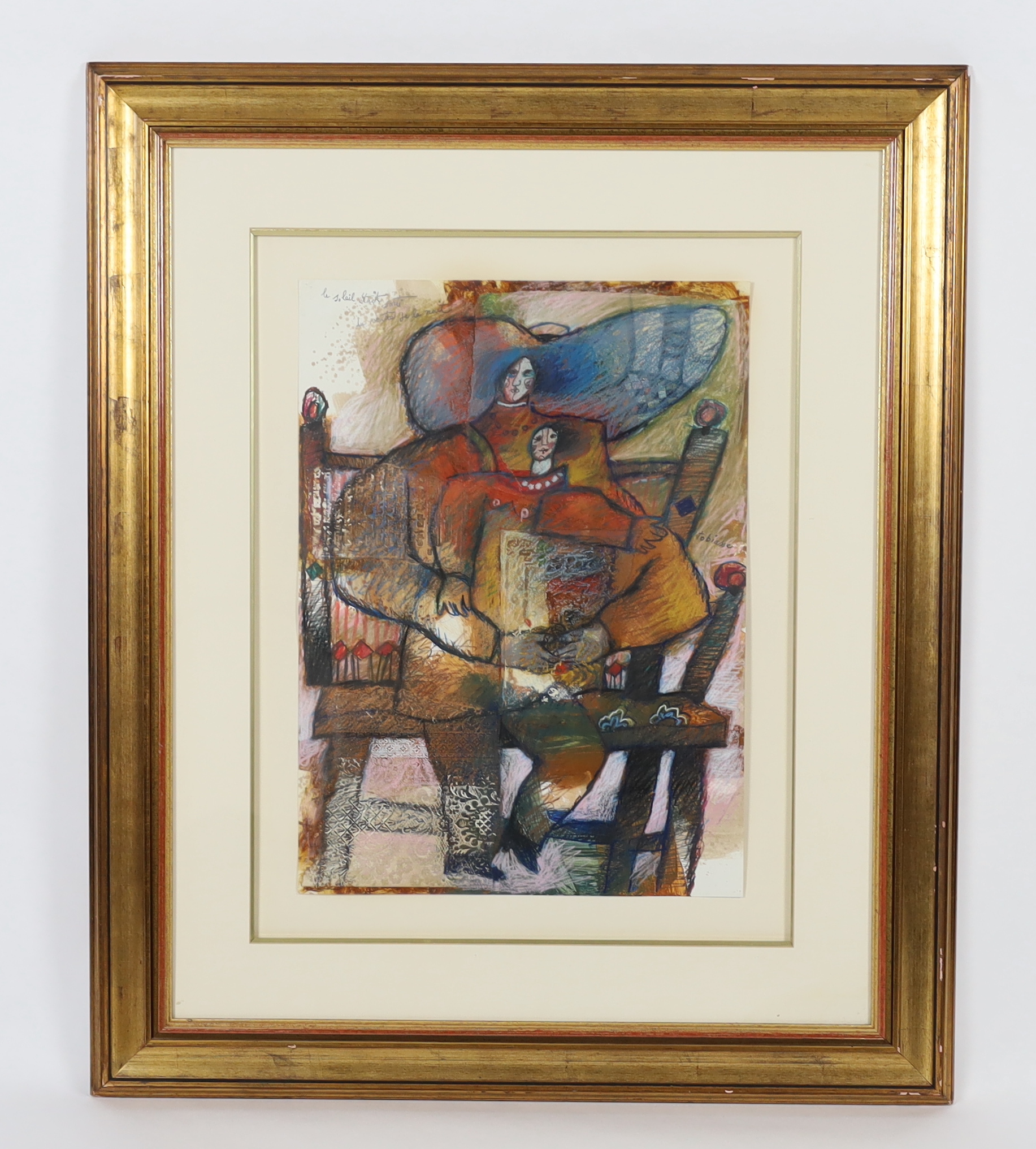 Théo Tobiasse (French/Israeli, 1927-2012), 'Le Soleil Etait Sortie du Ventre de la Nuit', 1986, pastel, 51 x 70cm
